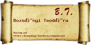Bozsányi Teodóra névjegykártya